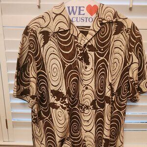 TOMMY BAHAMA  SHORT SLEEVE ISLAND SOFT BROWN/TAN SIZE L